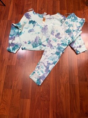 PINK Tie-Dye Sweatshirt & leggings Set - Teal, Lavender, Mint